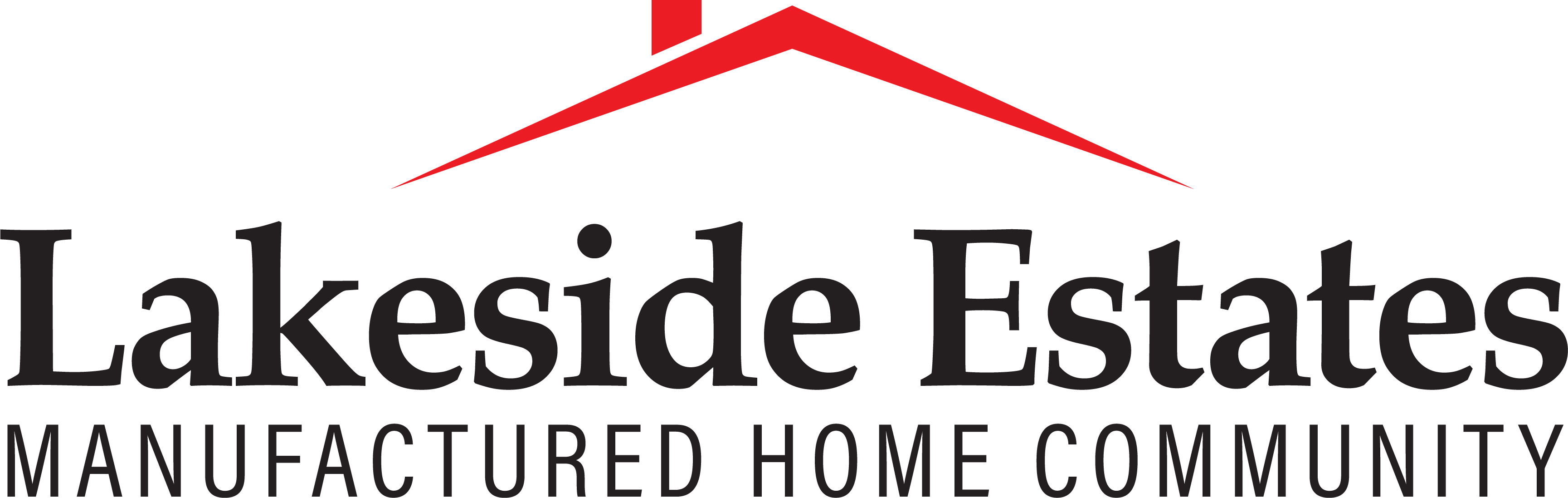 The image is of a logo for Lakeside Estates, a manufactured home community.